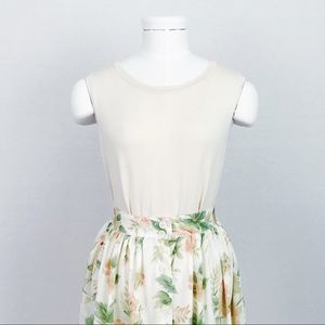 Vintage Silk-Blend Sleeveless Knit Top in Cream | Size M